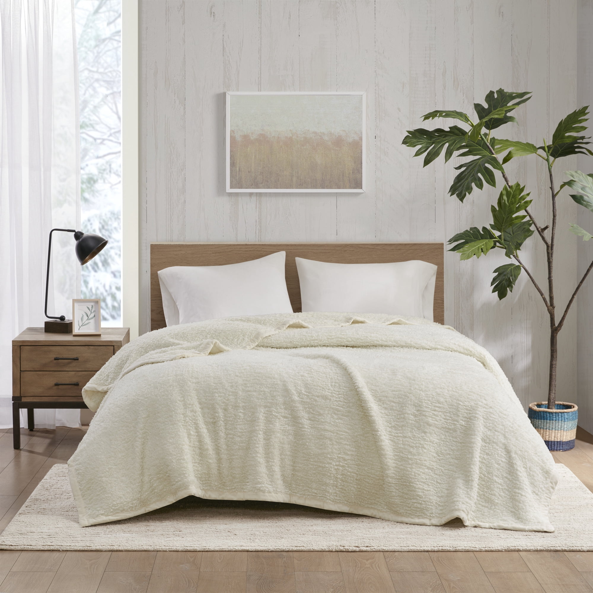 Woolrich Burlington Berber Blanket, King, Ivory