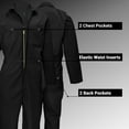 thumbnail image 4 of ACTIVE UNIFORMS Overall Workwear Men Long Sleeve Coveralls (Black, Medium), 4 of 7