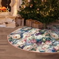 thumbnail image 6 of Daiia Rose Flowers Drawing Merry Christmas Tree Skirt , Xmas Large Lace-up Tree Skirt, Santa Snowflakes Rustic Home Decorations New Year Party Farmhouse Decor-30", 6 of 7