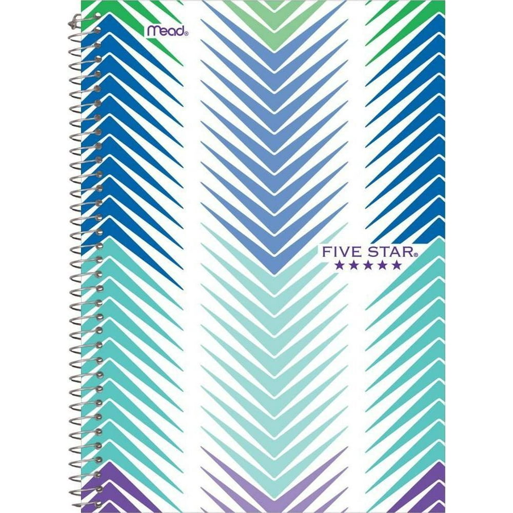 Five Star Spiral Notebook, 2 Subject, College Ruled Paper, 100 Sheets