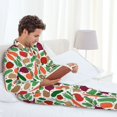 thumbnail image 4 of Mens Pajamas Set, Vegetables Button Down Long Sleeve Loungewear Sleepwear Pjs sets for Men, 4 of 5