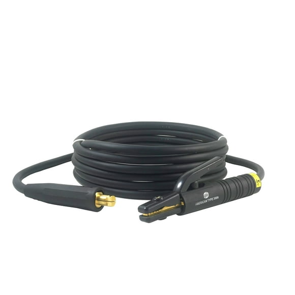 SÜA - 300 Amp Welding Electrode Holder Lead Assembly - LC40 Connector - #1 AWG 100% Copper Cable (75 FEET)
