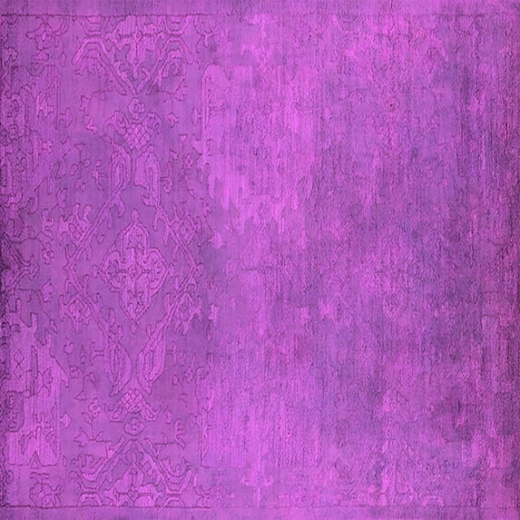 Ahgly Company Indoor Square Oriental Pink Industrial Area Rugs, 7' Square