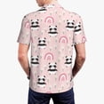 thumbnail image 5 of Vsdgher Cute Cartoon Panda Print Men's Short Sleeve Stretch Polo Shirt, Moisture-Wicking Performance Polo Shirt, 5 of 8