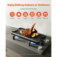 thumbnail image 3 of KFFKFF Switchable Grill/Griddle, Cast Iron Material, 20x10 inch, Pre-Treated, Compact Rectangular Design with Handle, Suitable for Indoor/Outdoor Cooking, Stove Top Burner, Gas, Camping BBQ, Black, 3 of 9