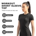 thumbnail image 5 of Hipuroga Seamless Workout Tops for Women Breathable Short Sleeve Yoga Shirts for Athletic Running Gym Black M, 5 of 6