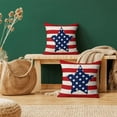 thumbnail image 2 of 4th of July Decorations Pillow Covers 20x20 Set of 2, Stripes Star American Flag Patriotic Throw Pillows Outdoor Decorative Linen Square Memorial Day Cushion Cover Decor for Home Sofa Couch Bed, 2 of 6