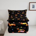 thumbnail image 5 of Homewish Cartoon Pet Dachshund Full Size Comforter Sets,Cute Animal Theme Bedding Comforter Set,Black,Black Reversible,3-Piece,1 Comforter and 2 Pillowcases, 5 of 7
