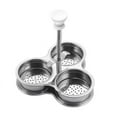 thumbnail image 1 of 430 stainless steel three grid breakfast egg cooker egg steamer spring handle egg creative DIY kitchen gadget, 1 of 6