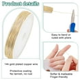 thumbnail image 4 of 55M Eco-Friendly Copper Wire Copper Beading Wire for Jewelry Making Long-Lasting Plated Real 14K Gold Plated 22 Gauge 0.6mm about 180.45 Feet(55m)/Set, 4 of 9