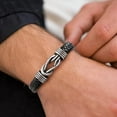 thumbnail image 3 of To My Son Infinity Knot Bracelet From Mom, Forever Linked Together Stainless Steel Braided Leather Inspirational Bracelets Birthday Gift Jewelry, 3 of 7