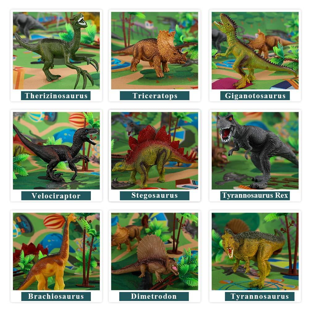 temi dinosaur toy figure with activity play mat & trees