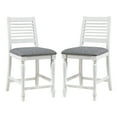 thumbnail image 2 of Furniture of America Indery Wood Indoor Counter Height Chairs, Antique White (Set of 2), 2 of 6