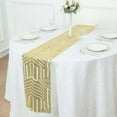 thumbnail image 6 of Efavormart 12"X108" Gold Sparkly Sequin Geometric Tulle Fabric Table Runner, 6 of 11