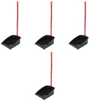 MLINS 4pcs Household Cleaning Shovel Stand-up Dustpan Wooden Long Handle Plastic Garbage Pan