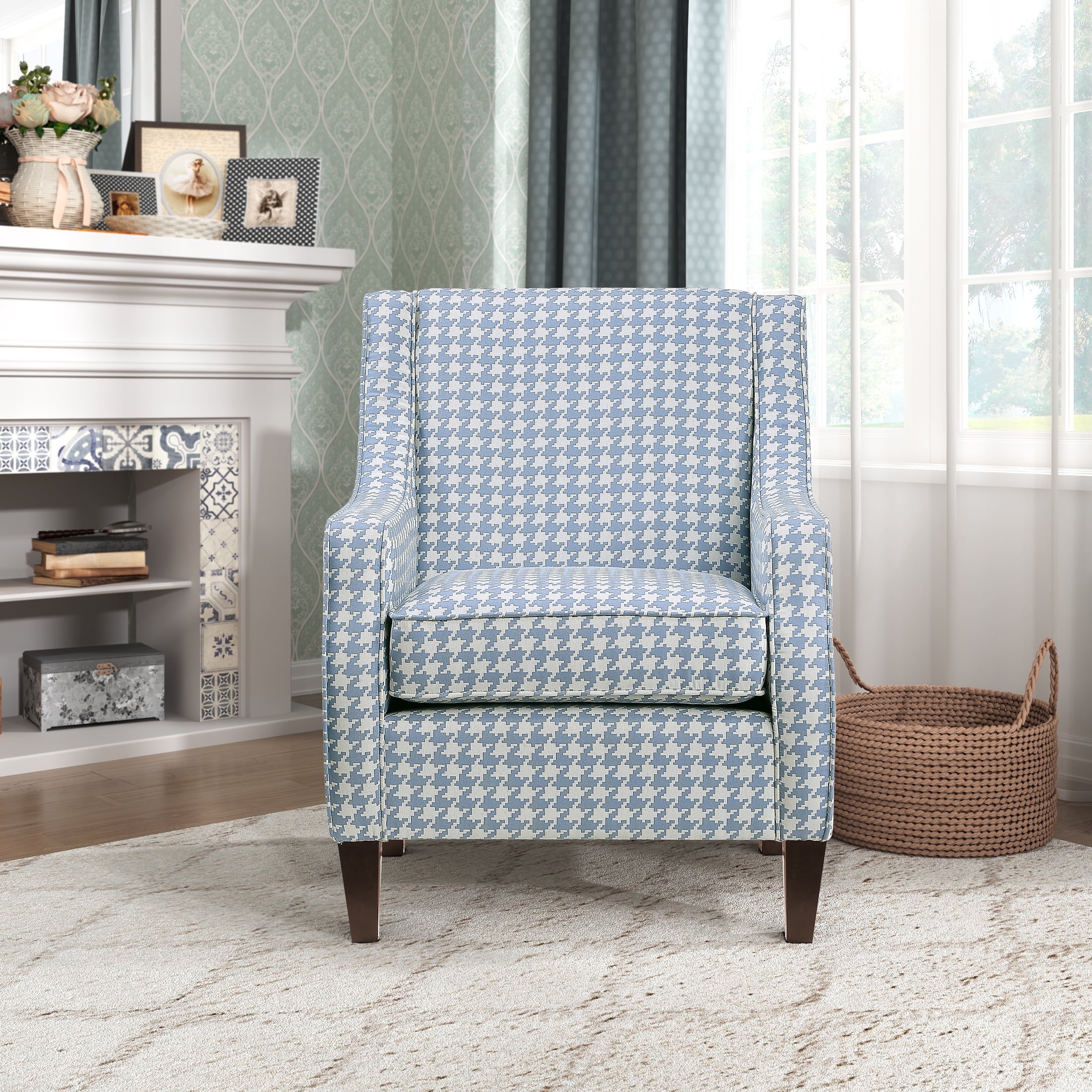 OakvillePark Balford Fabric Upholstered Accent Chair, Blue