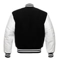 thumbnail image 2 of Aellinatey Men's Varsity Jackets Leather Sleeve Wool Blend Baseball Letterman Jackets, 2 of 6