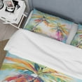 thumbnail image 5 of Designart "Pop Art Palm Trees III" Floral Bedding Covert Set - Palms & Palm Trees Multi-Color Traditional Bed Set With 2 Shams, 5 of 7