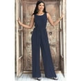 thumbnail image 3 of KOH KOH One Piece Sleeveless Cocktail Party Wide Leg Cute Casual Long Pant Suit Romper Playsuit Jumpsuit For Women Dark Navy Blue Medium US 8-10 NT147, 3 of 6