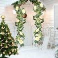thumbnail image 5 of Small Christmas Wreaths,Christmas Garland For Mantle Artificial Flowers Real Touch Peony Garland Eucalyptus Greenery Vine for Outdoor Hanging Wedding Arch Home Decor Wall Backdrop Party (Beige), 5 of 6