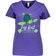thumbnail image 3 of Inktastic Key West, Florida Happy Sea Turtle Women's V-Neck T-Shirt, 3 of 5