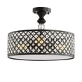 thumbnail image 3 of JONATHAN Y Elise 17" 3-Light Crystal/Metal Drum Semi-Flush Mount, Black, 3 of 10