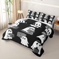 thumbnail image 3 of Manfei Classic Halloween Pumpkin Lantern Twin Quilt Set,Watercolor Thanksgiving Print Twin Coverlet Set,Halloween Reversible,2 Pieces,1 Bedspread and 1 Pillowcase, 3 of 7