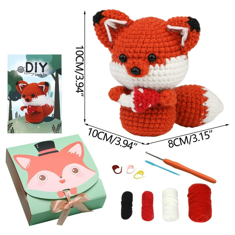 Pompotops Red Fox Beginner Crochet Crochet Kit, Crochet Kit For Starters  With Instructional And Step-by-Step Video Tutorials, Complete Crochet  Accessories, Crochet 