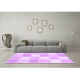 thumbnail image 3 of Ahgly Company Indoor Square Checkered Purple Modern Area Rugs, 6' Square, 3 of 4