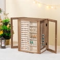 thumbnail image 3 of 360° Rotating Jewelry Box for Women, Wooden Large Jewelry Organizer with 5 Drawers, Vertical Open Design Jewelry Organizers and Storage for Earring Ring Necklace Bracelet,Rustic Brown, 3 of 8