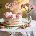 thumbnail image 1 of Cake Topper Happy Glitter Cake Decoration Acrylic Cake Insert With Heart Gold Party Supplies Mommy Cake Picks, 1 of 8