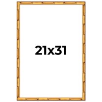 21x31 Frame Gold Bamboo Solid Wood Picture Frame | 1 Inch Moulding Width | Interior Frame Depth