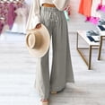 thumbnail image 2 of Womens Denim Wide Leg Pants Elastic Waist Palazzo Pants Drawstring Flowy Culottes Casual Travel Light Blue XL, 2 of 5