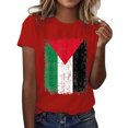 thumbnail image 5 of adviicd Hauts de Sortie pour Femmes T-Shirts à Manches Courtes Col Rond T-Shirts Décontractés d'Été Rouge,m, 5 of 5