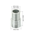 thumbnail image 2 of Uxcell M12 to M10 20mm Long Double Male Threaded Reducer Bolt Screw Fitting Adapter 5 Pack, 2 of 5