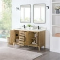 thumbnail image 4 of Laurel 60" Wood Vanity in Weathered Fir Calacatta White Quartz Top with Mirror, 4 of 13