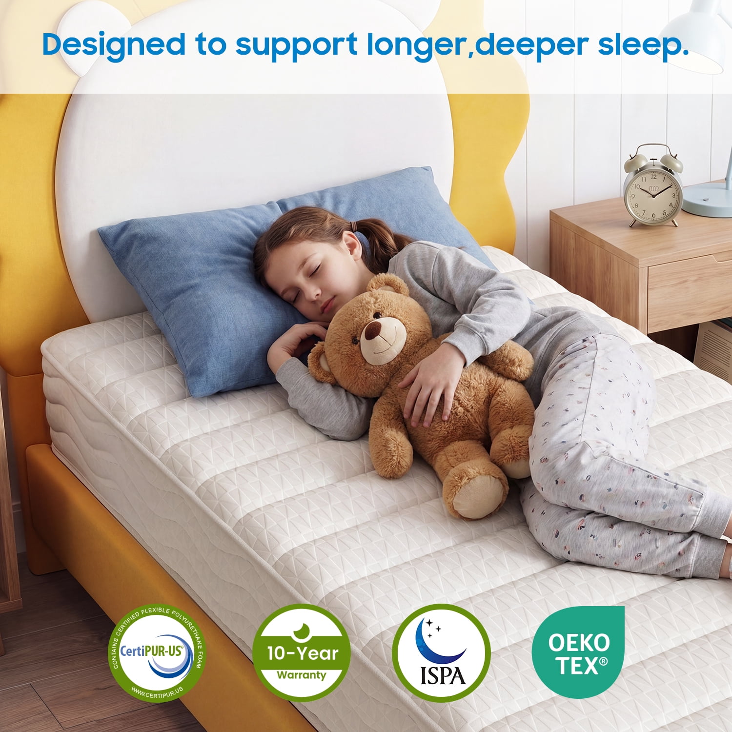 Bedstory 8" Twin Memory Foam Mattress, Tight-Top Medium Firm Pocket Springs Mattress for Cool Night & Pressure Relief