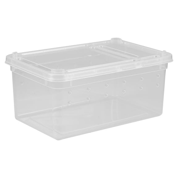 WHAMVOX Transparent Acrylic Reptile Feeding Box for Storage Use Compact Lightweight Ideal for Small Spaces 7.5x5x5 inches