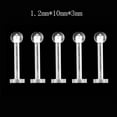 thumbnail image 4 of SmartBy 5Pcs Unisex Clear Round Nose Ear Lip Chin Ring Stud Bar Body Piercing Jewelry, 4 of 5