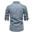 thumbnail image 4 of Donemore Men's Fashion Stand Collar Button Denim Jacket Long Sleeve Casual Versatile Top Classic Denim Business Casual Design, 4 of 9