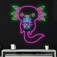 thumbnail image 3 of Handmadetneonsign Custom Axolotl Drinks Boba Tea Neon Sign, Bubble Tea Axolotl LED Light, Axolotl, 3 of 5