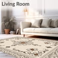 thumbnail image 2 of ODIKA 8'x10' Machine Washable Non-Slip Area Rug, Floral Heirloom Artistry Handwoven Inspired High Traffic Rug, Beige, 558044, 2 of 7