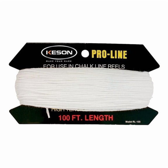 Keson Chalk Line Reel Line, 100 ft L, Twisted RL100