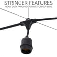thumbnail image 3 of SJTW Heavy Duty Commercial Grade Patio Light Stringer E26 Socket Outdoor Patio Use with 4” Drop Sockets (50 ft, 24” Spacing, 25 Sockets), 3 of 5