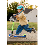 Micro Mini Deluxe Foldable LED 3-Wheel Scooter for Kids Ages 2-5, Navy Blue
