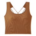 thumbnail image 1 of Hiiyo Women's Built-In Bra Backless Tank Tops Summer Undershirt Crop Top, Yellow One Size, 1 of 7