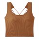 thumbnail image 1 of Camiseta sin mangas con relleno en el pecho para mujer: top corto, capa interior de cintura alta para verano, 1 of 8