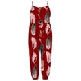 thumbnail image 4 of NAISIBABY Girls Suspenders Jumpsuit, Sleeveless Fashion Printed Summer Romper Red 3T, 4 of 5