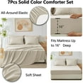 thumbnail image 3 of King Size Comforter Set Beige - 7 Pieces Bed in a Bag Lightweight Bedding Set, All Season Soft 7PC Bed Set with Comforter, Flat Sheet, Fitted Sheet, Pillowcases & Pillow Shams, 3 of 8