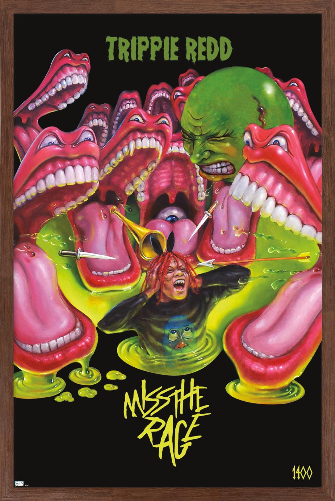 Trippie Redd Miss the Rage Wall Poster, 14.725" x 22.375" Framed